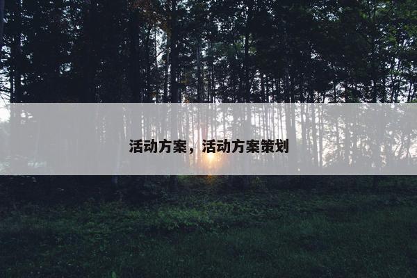 活动方案，活动方案策划