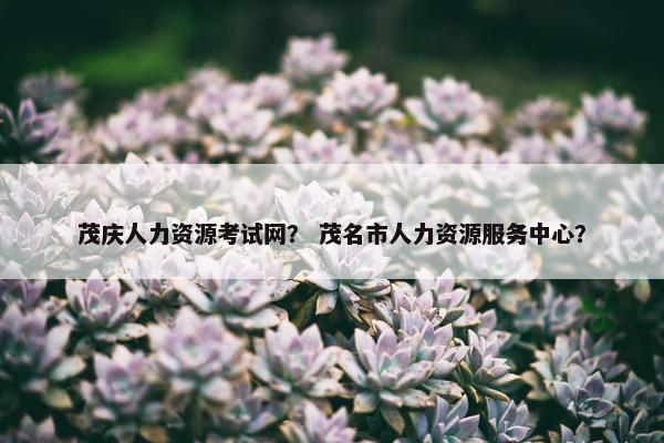 茂庆人力资源考试网？ 茂名市人力资源服务中心？
