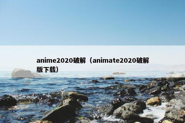 anime2020破解（animate2020破解版下载）