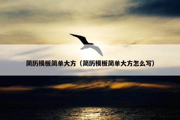 简历模板简单大方（简历模板简单大方怎么写）