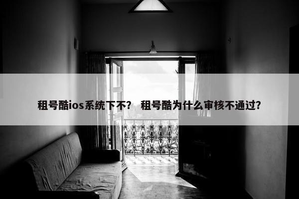 租号酷ios系统下不？ 租号酷为什么审核不通过？