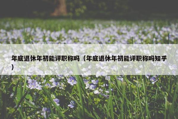 年底退休年初能评职称吗（年底退休年初能评职称吗知乎）