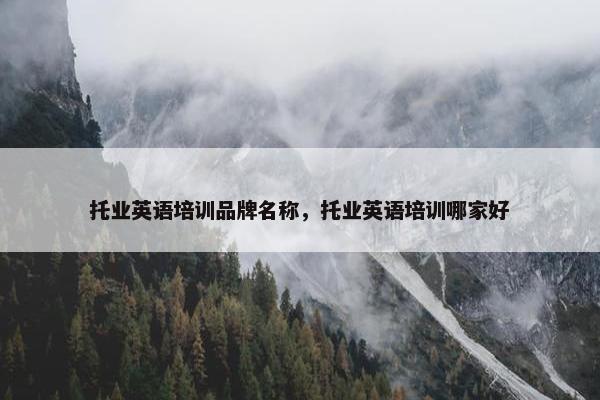 托业英语培训品牌名称，托业英语培训哪家好