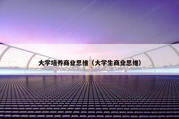 大学培养商业思维（大学生商业思维）