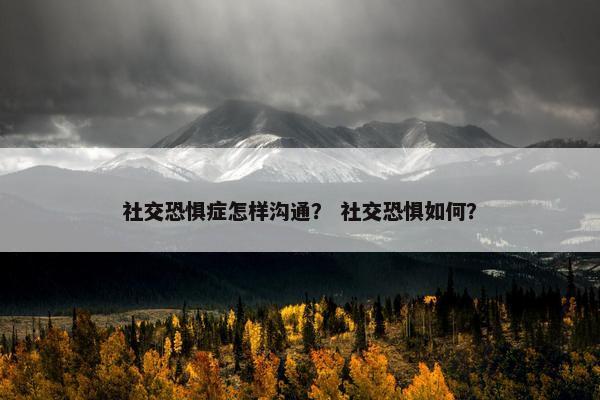 社交恐惧症怎样沟通？ 社交恐惧如何？