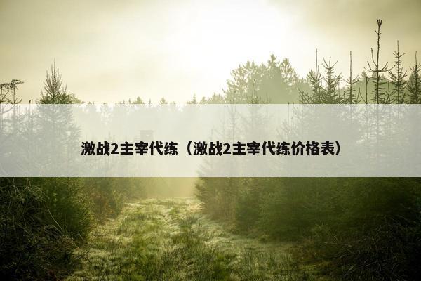 激战2主宰代练（激战2主宰代练价格表）