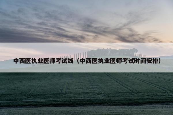 中西医执业医师考试线（中西医执业医师考试时间安排）