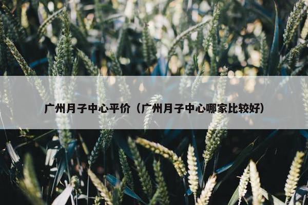 广州月子中心平价（广州月子中心哪家比较好）